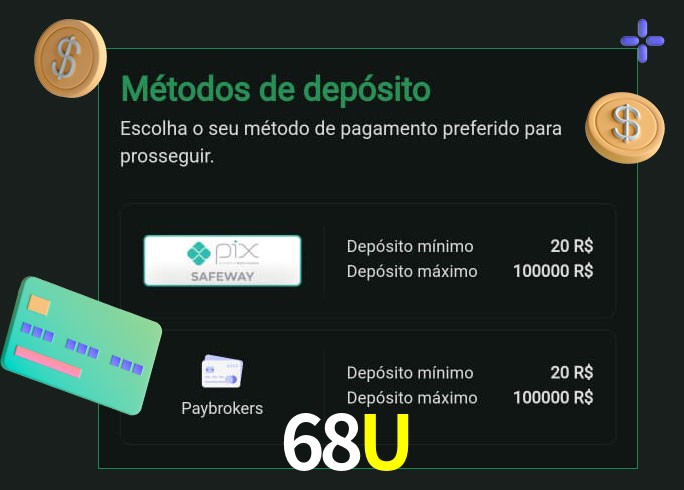 O cassino 68Ubet oferece uma grande variedade de métodos de pagamento